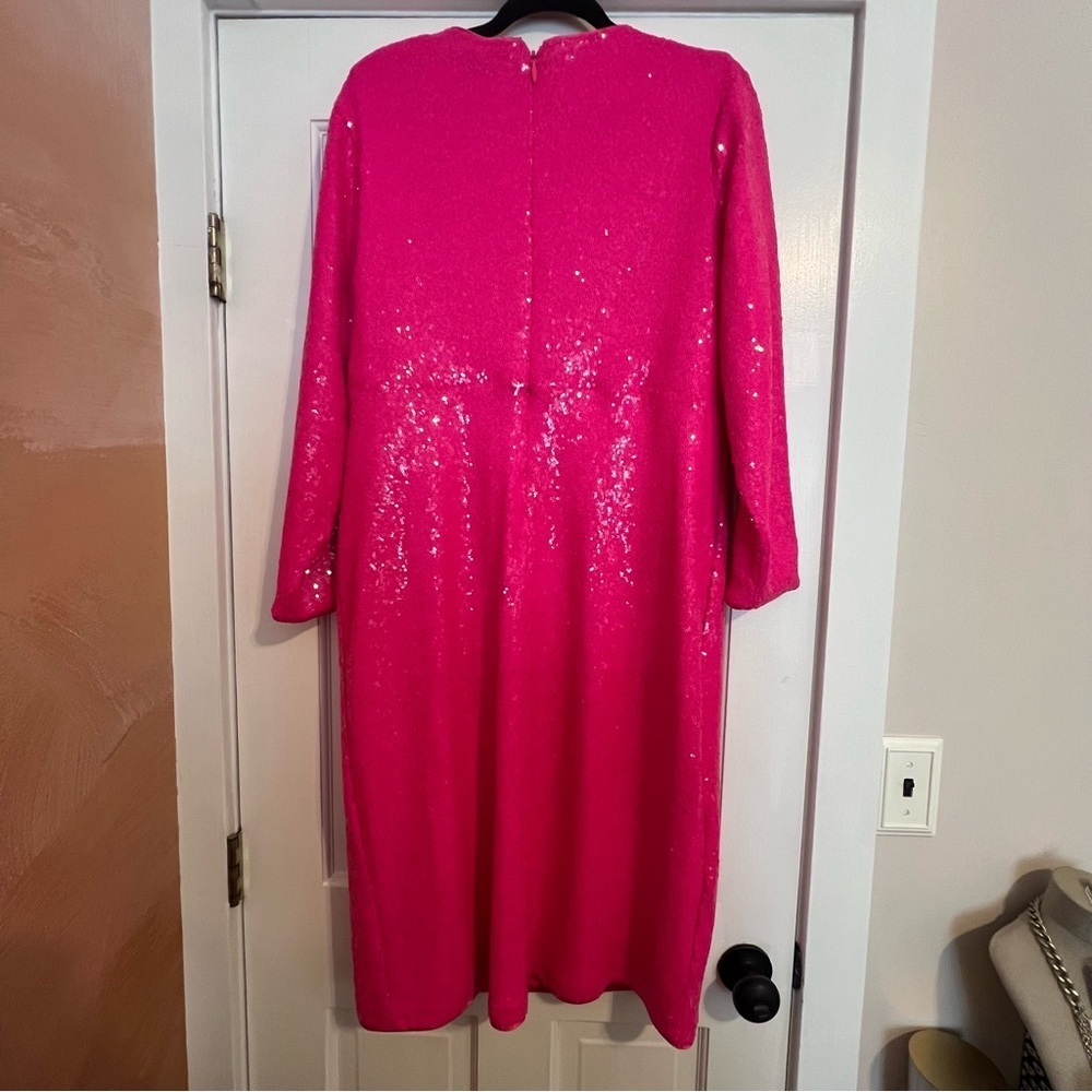 TORRID HOT PINK SEQUIN DRESS SIZE 16 NWOT - Picture 2 of 5